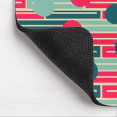 Tapis De Souris Rose, Bleu clair, Rectangles Turquoises et cercles (Coin)