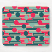 Tapis De Souris Rose, Bleu clair, Rectangles Turquoises et cercles (Devant)