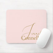 Tapis de souris rose blush en Serif script (Avec souris)
