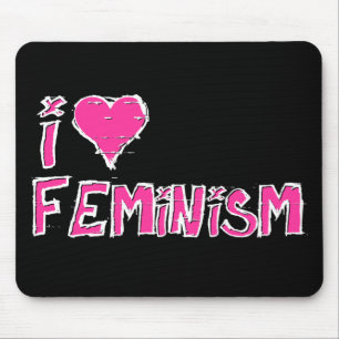 Tapis De Souris Rose Chaude J'Aime Féminisme