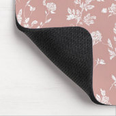 Tapis De Souris Rose chic fleurs roses blanches (Coin)