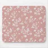 Tapis De Souris Rose chic fleurs roses blanches (Devant)