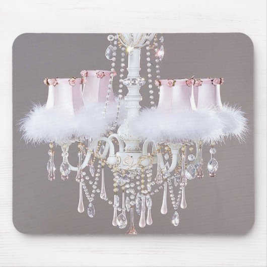 Tapis de souris rose chic minable de lustre (Devant)