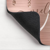 Tapis De Souris Rose Chic Parties scintillant à goutte d'or Monogr (Coin)