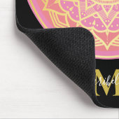Tapis De Souris Rose clair, rose et or Boho Mandala (Coin)