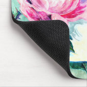 Tapis De Souris Rose d'aquarelle et citation inspirée de papillon (Coin)