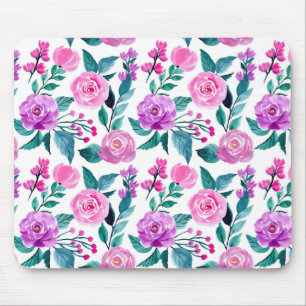 Tapis De Souris Rose d'aquarelle rose et violet