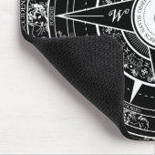 Tapis De Souris Rose de boussole - Mousepad (noir) (Coin)