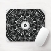 Tapis De Souris Rose de boussole - Mousepad (noir) (Avec souris)