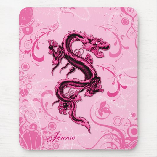 Tapis de souris rose de dragon d'imaginaire (Devant)