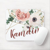 Tapis De Souris Rose de jardin géométrique Anemo personnalisé Pad (Avec souris)