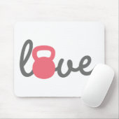 Tapis De Souris Rose de Kettlebell d'amour (Avec souris)