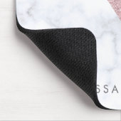 Tapis De Souris rose de marbre blanc de parties scintillantes (Coin)