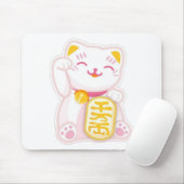 Tapis De Souris rose de neko de maneki (Avec souris)