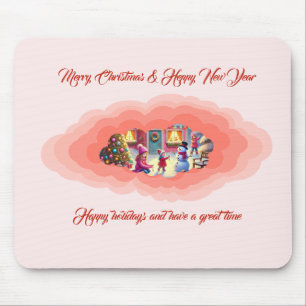 Tapis De Souris rose de Noël