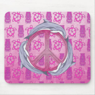 Tapis De Souris Rose de paix de dauphin