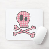Tapis de souris rose de pirate de guingan (Avec souris)
