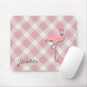 Tapis de souris rose de plaid de Flamant rose (Avec souris)