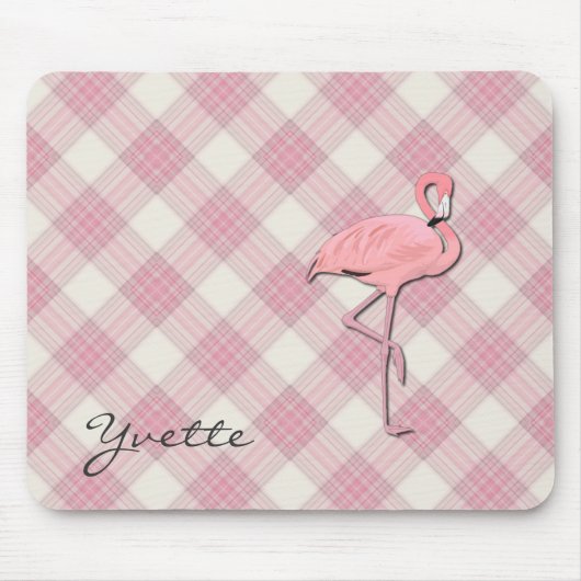Tapis de souris rose de plaid de Flamant rose (Devant)