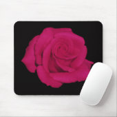Tapis De Souris Rose de rose, mousepad noir d'arrière - plan (Avec souris)