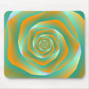 Tapis De Souris Rose de spirale orange et verte Mousepad