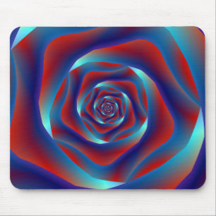 Tapis De Souris Rose de spirale rouge et blues Mousepad
