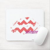 Tapis De Souris Rose de zigzag (Avec souris)