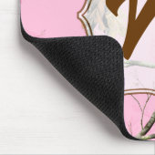 Tapis de souris rose d'initiale de monogramme de (Coin)