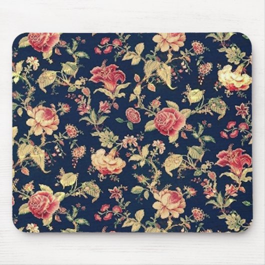 Tapis De Souris Rose élégant Mousepad floral de cru (Devant)
