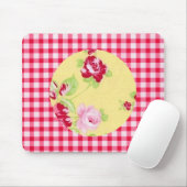 Tapis De Souris Rose En vichy Mousepad (Avec souris)