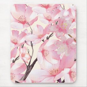 Tapis De Souris Rose esthétique Sakura Cerisier Fleur rose