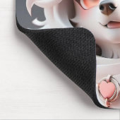 Tapis De Souris Rosé Et Blanc Fluffé (Coin)