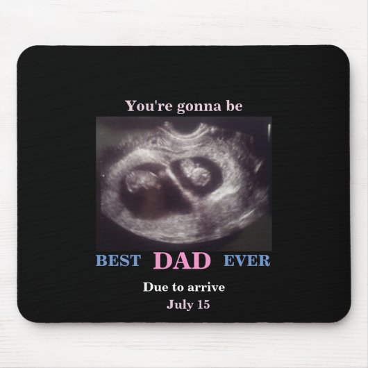 Tapis De Souris Rose et Bleu sur Black Ultrasound Twins Mousepad (Devant)