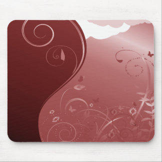 Tapis De Souris Rose et Mousepad floral rouge