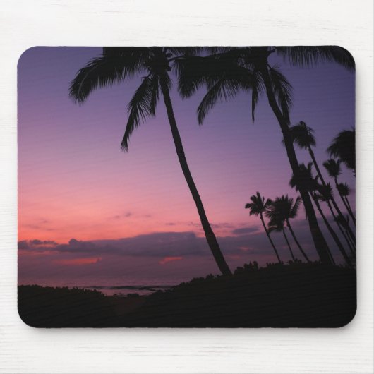 Tapis De Souris Rose et mousepad tropical pourpre de coucher du (Devant)