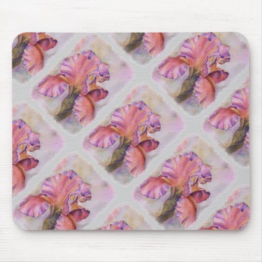 TAPIS DE SOURIS ROSE ET PURPLE IRIS MOUSEPAD EXOTIQUE (Devant)