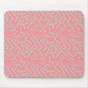 Tapis De Souris Rose et Vert Retro Conception Psychédélique