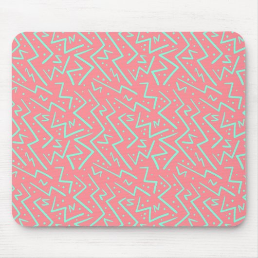 Tapis De Souris Rose et Vert Retro Conception Psychédélique (Devant)