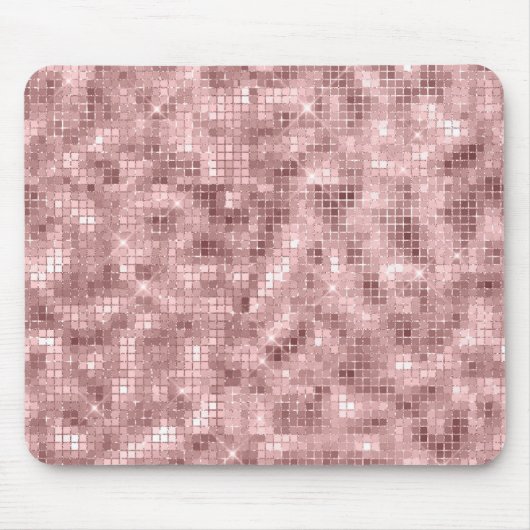 Tapis De Souris Rose étincelant or rose luxueux Étincelant Girly (Devant)
