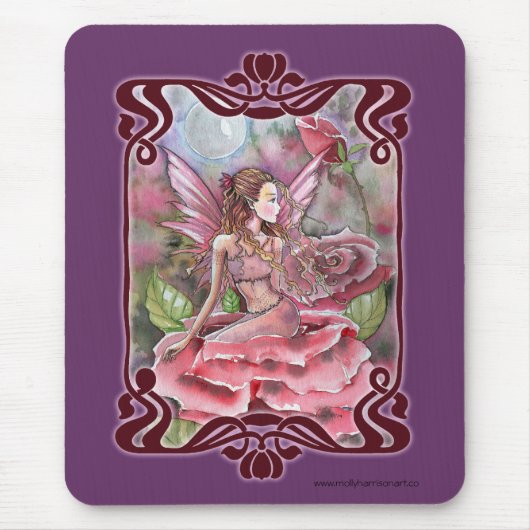 Tapis de souris Rose Fairy Fancy par Molly Harriso (Devant)