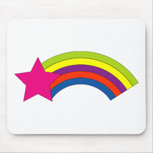 Tapis De Souris Rose Féerique Étoile Arc-en-Ciel