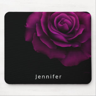 Tapis De Souris Rose Fleur Pourpre Gothique