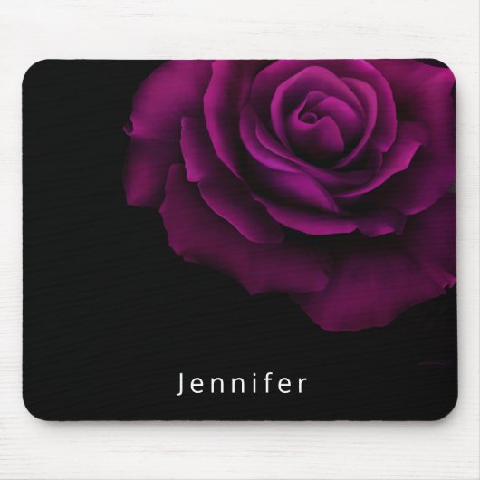 Tapis De Souris Rose Fleur Pourpre Gothique (Devant)