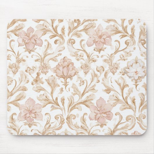 Tapis De Souris Rose Floral Blush (Devant)