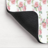 Tapis De Souris Rose Florale Rose Chic Usé (Coin)