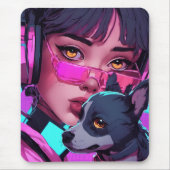 Tapis De Souris Rose fluo- (Devant)