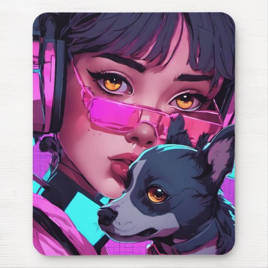 Tapis De Souris Rose fluo- (Devant)