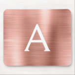 Tapis De Souris Rose Gold Blush Pink Foil Nom du monogramme<br><div class="desc">Blush Pink - Rose Gold Faux brossé Métal Métal Acier Inoxydable Monogramme Monogram Mousepad. Ce Mousepad monogrammé peut être customisé pour inclure votre prénom et votre initiale et est parfait pour l'école ou le bureau et fait un grand cadeau de Noël ou d'anniversaire.</div>