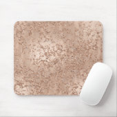 Tapis De Souris Rose Gold Blush Pink Glam Sparkle Crackle Chic (Avec souris)