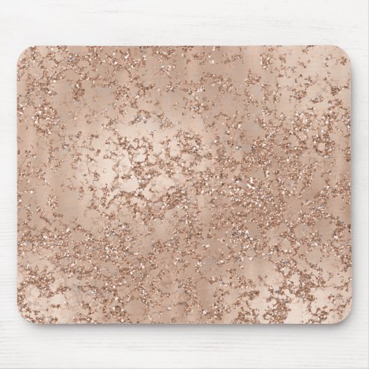 Tapis De Souris Rose Gold Blush Pink Glam Sparkle Crackle Chic (Devant)